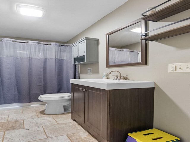 1724 Calhoun Hill Rd, Andes, NY 13731 - bathroom featuring toilet, stone tile floors, and vanity
