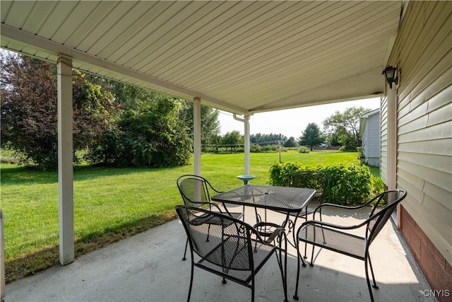 view of patio / terrace featuring outdoor dining space