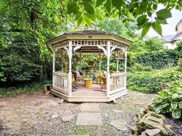 view of outdoor structure with a gazebo