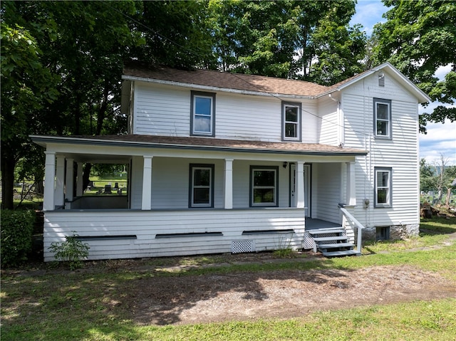 view of front facade featuring a porch