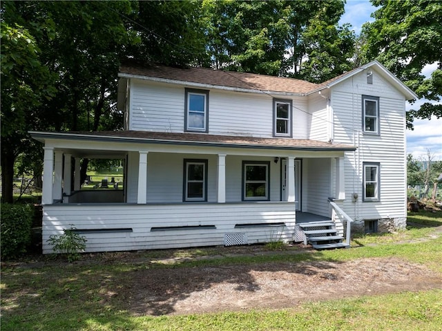 view of front of property with a porch