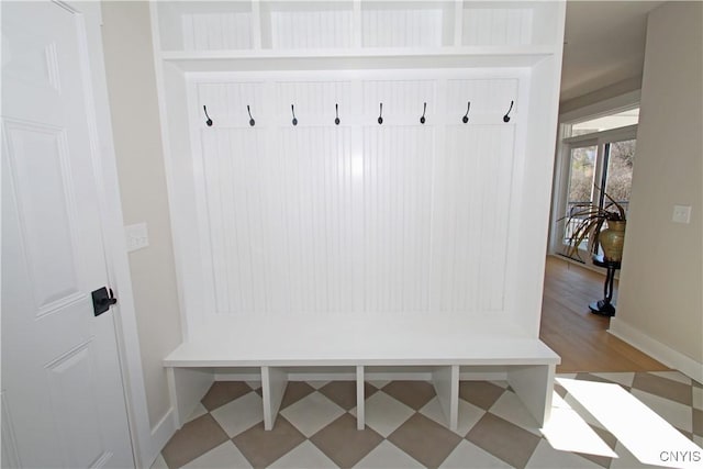 mudroom featuring baseboards