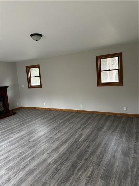 unfurnished living room featuring dark wood-type flooring