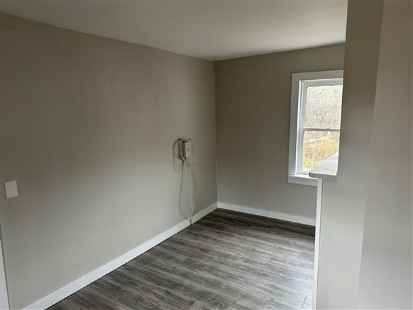 spare room featuring dark wood-type flooring