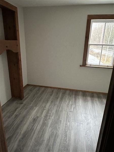 spare room with hardwood / wood-style floors