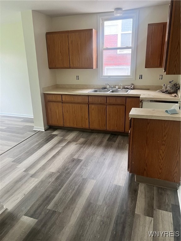 kitchen featuring sink and hardwood / wood-style floors