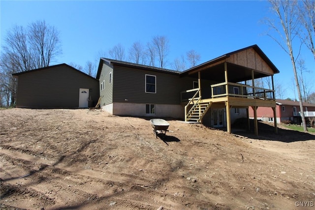 96 Slosson Rd, West Monroe, NY 13167 - rear view of house with a deck and stairs