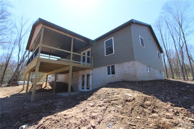 96 Slosson Rd, West Monroe, NY 13167 - back of property featuring a wooden deck and french doors