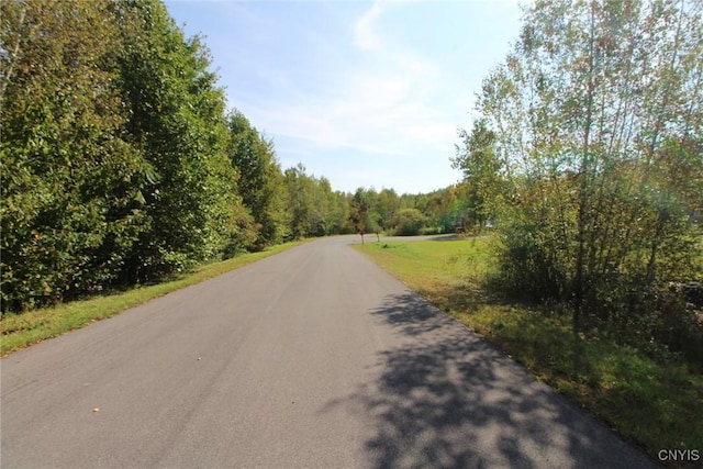 view of road featuring a view of trees