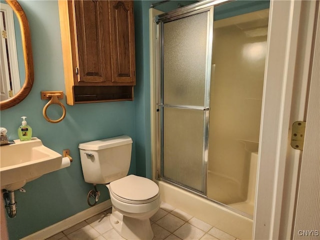 1666 Buffs Blf, Skaneateles, NY 13152 - bathroom with a shower with door and tile patterned flooring