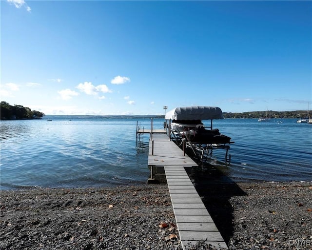 1666 Buffs Blf, Skaneateles, NY 13152 - dock area with boat lift and a water view