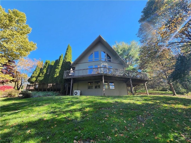 1666 Buffs Blf, Skaneateles, NY 13152 - rear view of property featuring a yard and a deck