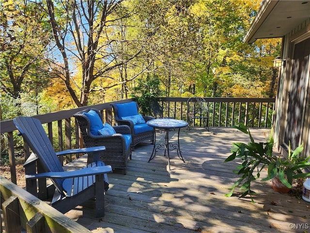 1666 Buffs Blf, Skaneateles, NY 13152 - wooden terrace with an outdoor living space