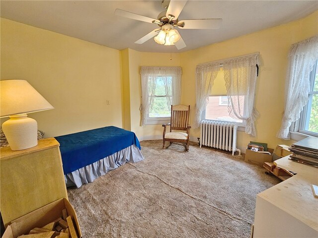 18 Wheeler St, Deposit, NY 13754 - bedroom featuring carpet, a ceiling fan, and radiator