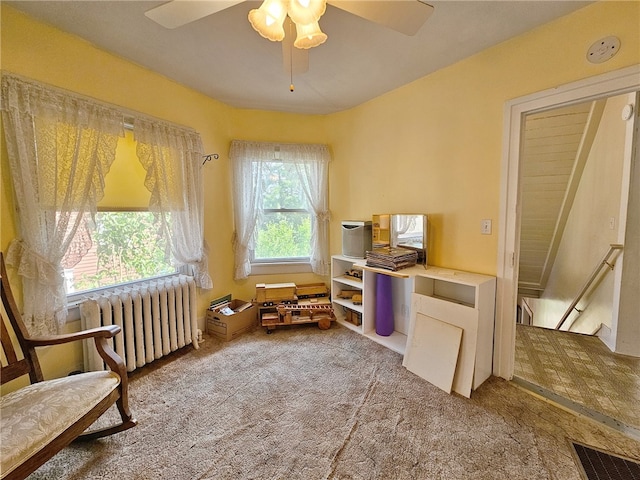 18 Wheeler St, Deposit, NY 13754 - sitting room with carpet flooring, visible vents, and radiator