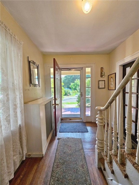 18 Wheeler St, Deposit, NY 13754 - doorway to outside featuring stairway and wood finished floors