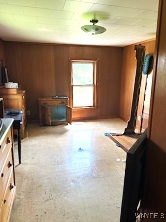 interior space with wood walls