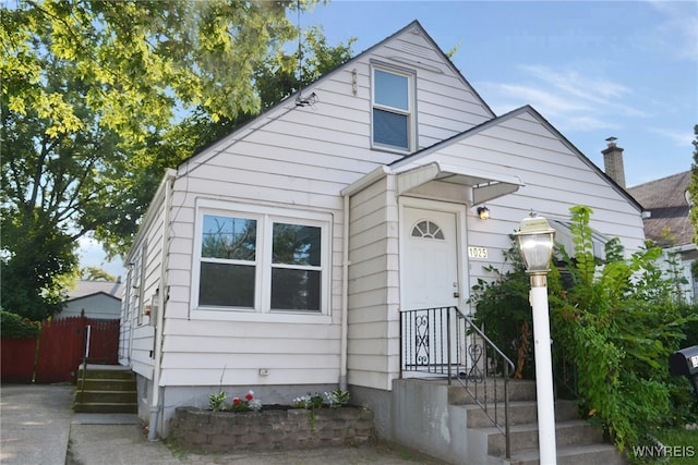 view of bungalow