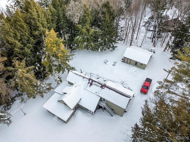 view of snowy aerial view