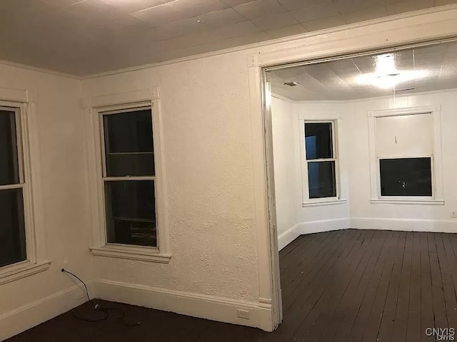 interior space with dark hardwood / wood-style floors