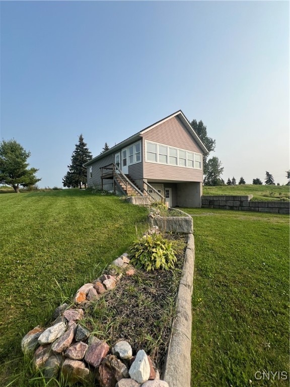 exterior space with a lawn