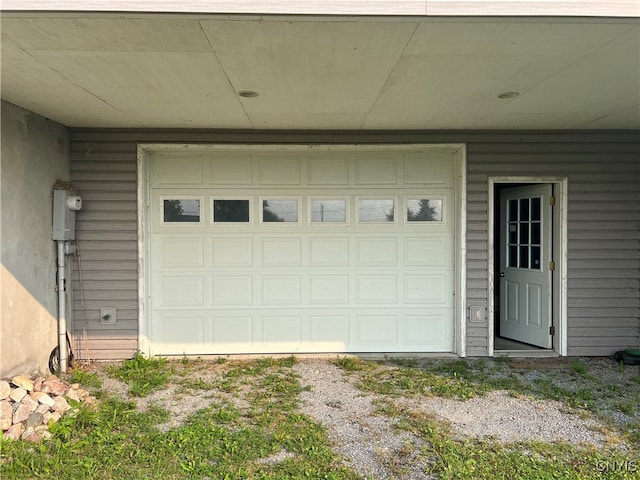 view of garage