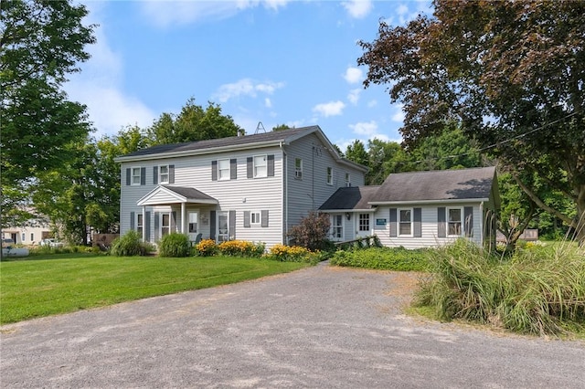 colonial house with a front lawn