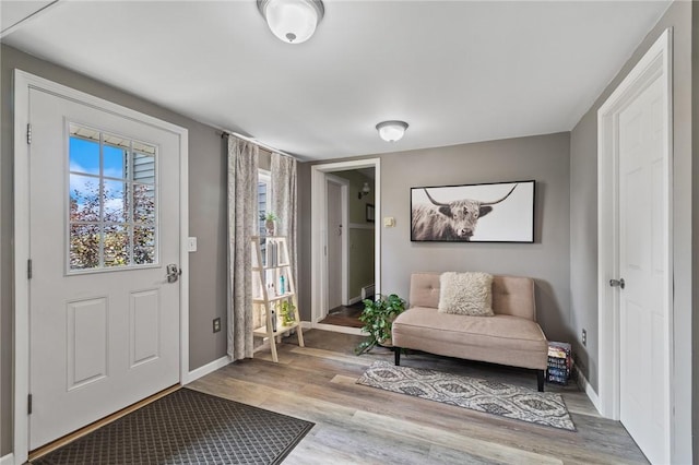 entrance foyer with light wood-type flooring