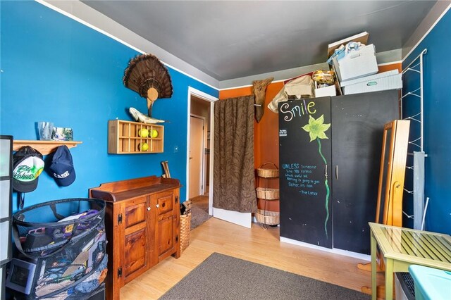 interior space with light hardwood / wood-style flooring