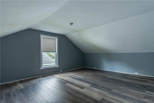 bonus room featuring vaulted ceiling and hardwood / wood-style flooring