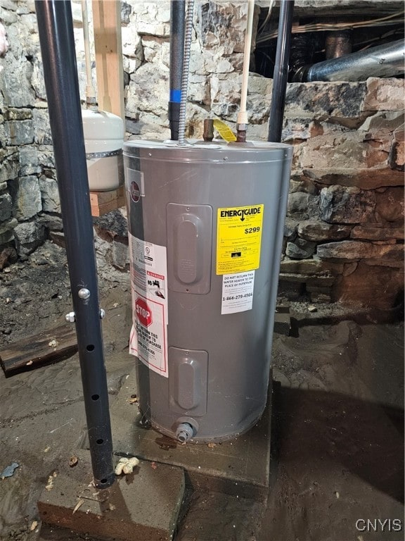 utility room with electric water heater