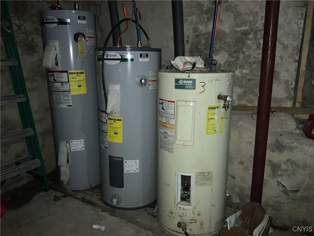 utility room featuring gas water heater and water heater