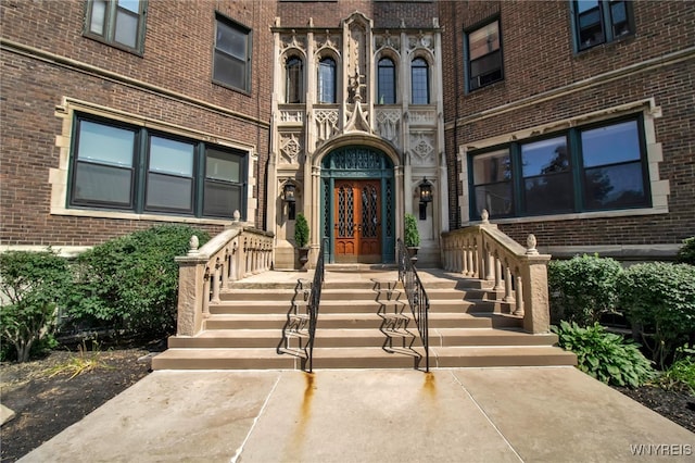 property entrance with french doors