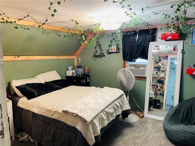 carpeted bedroom featuring cooling unit