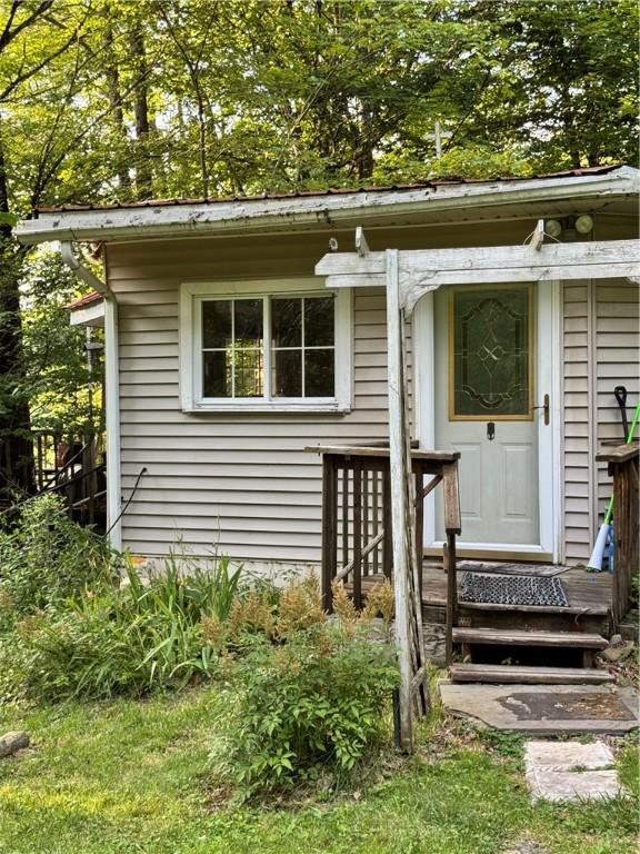 1356 Terry Clove Rd, Hamden, NY 13752 - doorway to property featuring metal roof