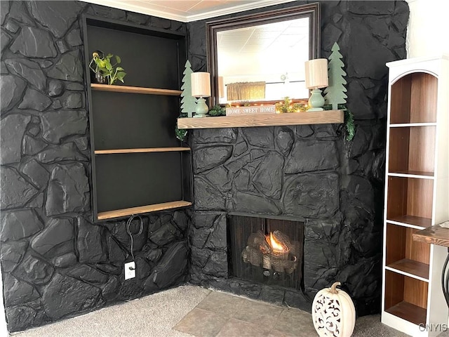132 E Remington St, Rutland, NY 13612 - detailed view of a stone fireplace and ornamental molding
