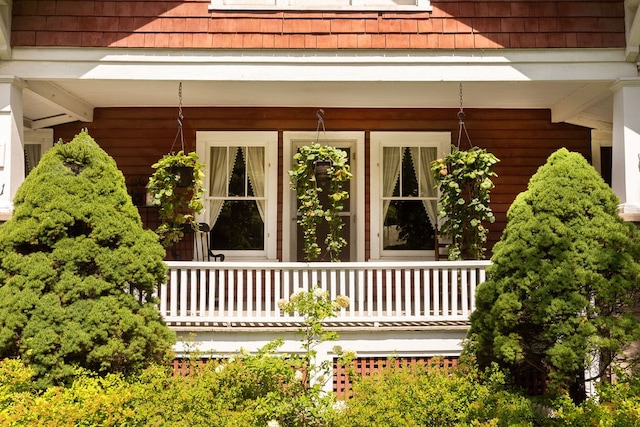 exterior space featuring covered porch