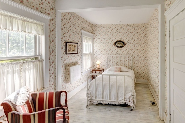 bedroom featuring light hardwood / wood-style flooring