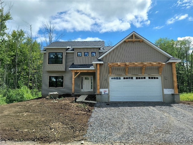 view of front facade with a garage