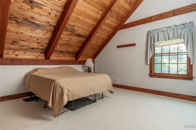 27454 County Route 57, Lyme, NY 13693 - bedroom with carpet flooring, baseboards, and wood ceiling