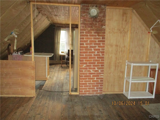 view of unfinished attic