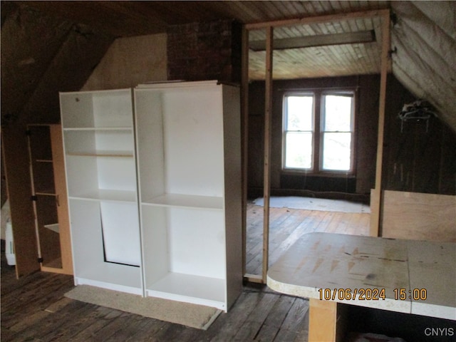 view of unfinished attic