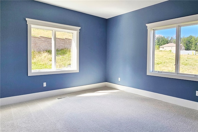 view of carpeted spare room