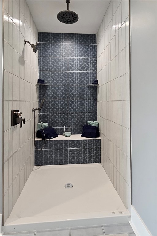 bathroom featuring walk in shower