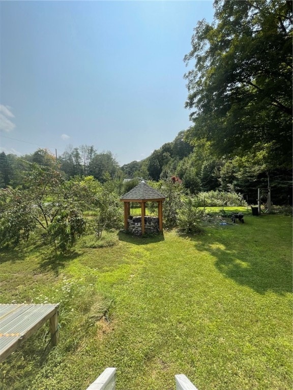 view of yard with a gazebo