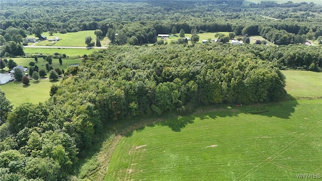 birds eye view of property with a rural view