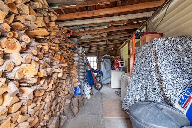 view of unfinished attic