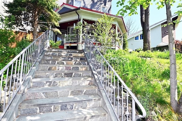 exterior space with covered porch