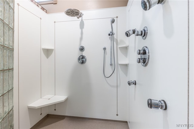 bathroom featuring walk in shower