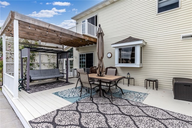 deck with a pergola